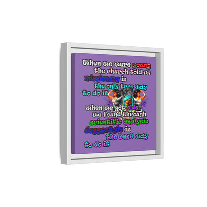 doggystyle - framed canvas art (light purple)