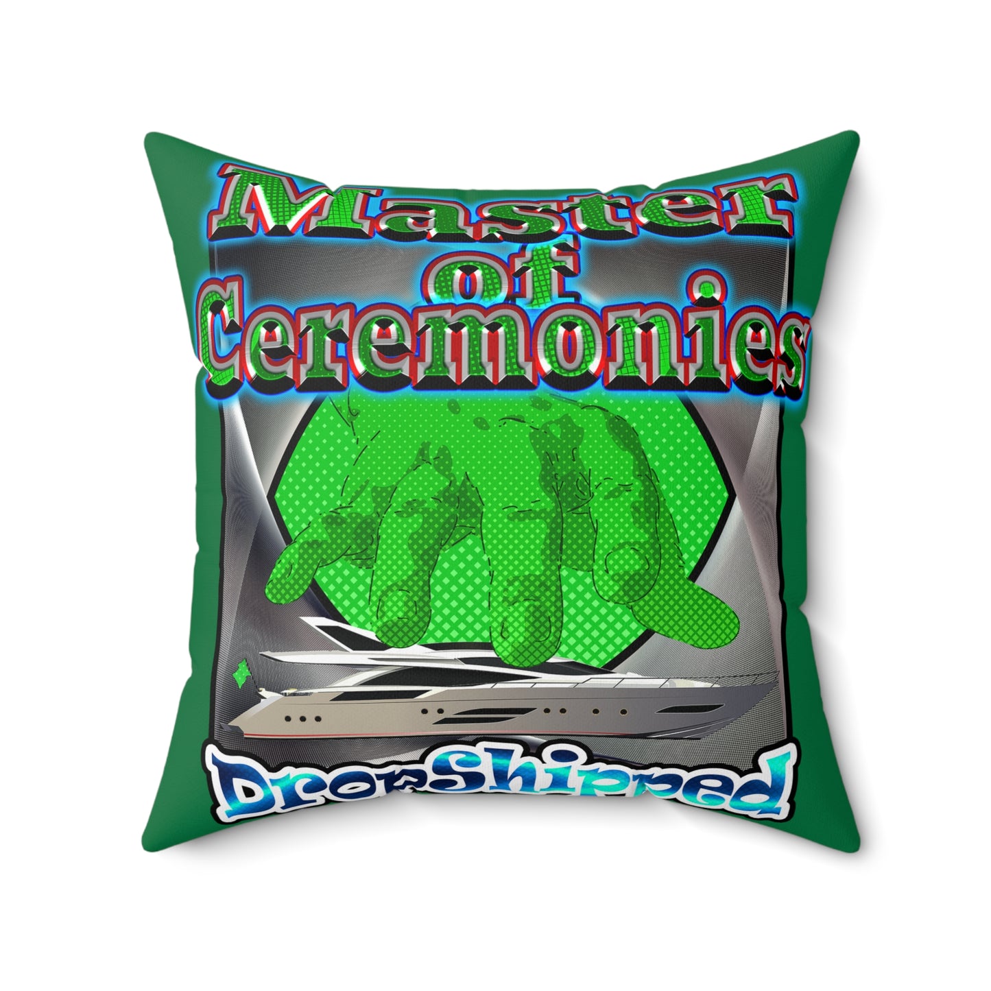 logo - Spun Polyester Square Pillow - (dark green)