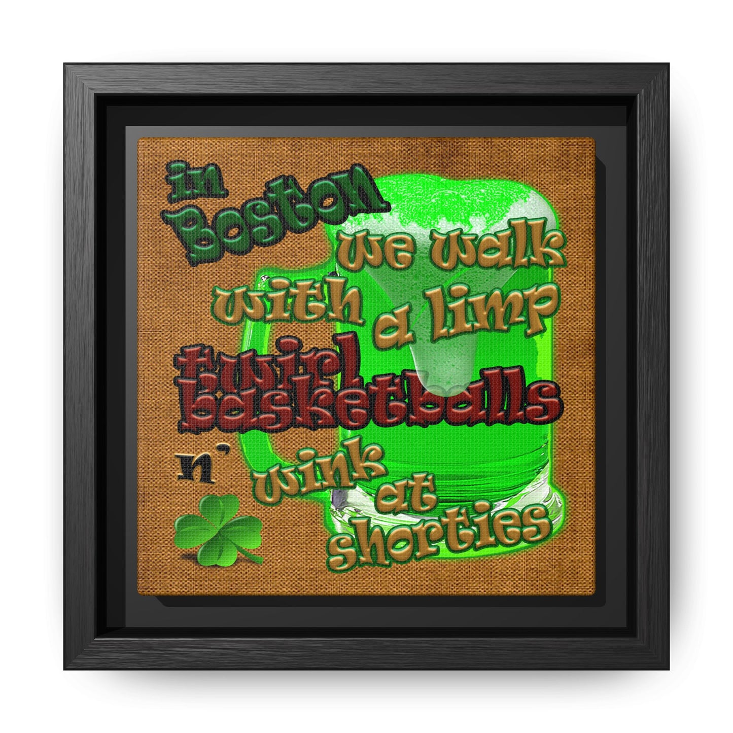 celtics logo - framed canvas art (brown papyrus)