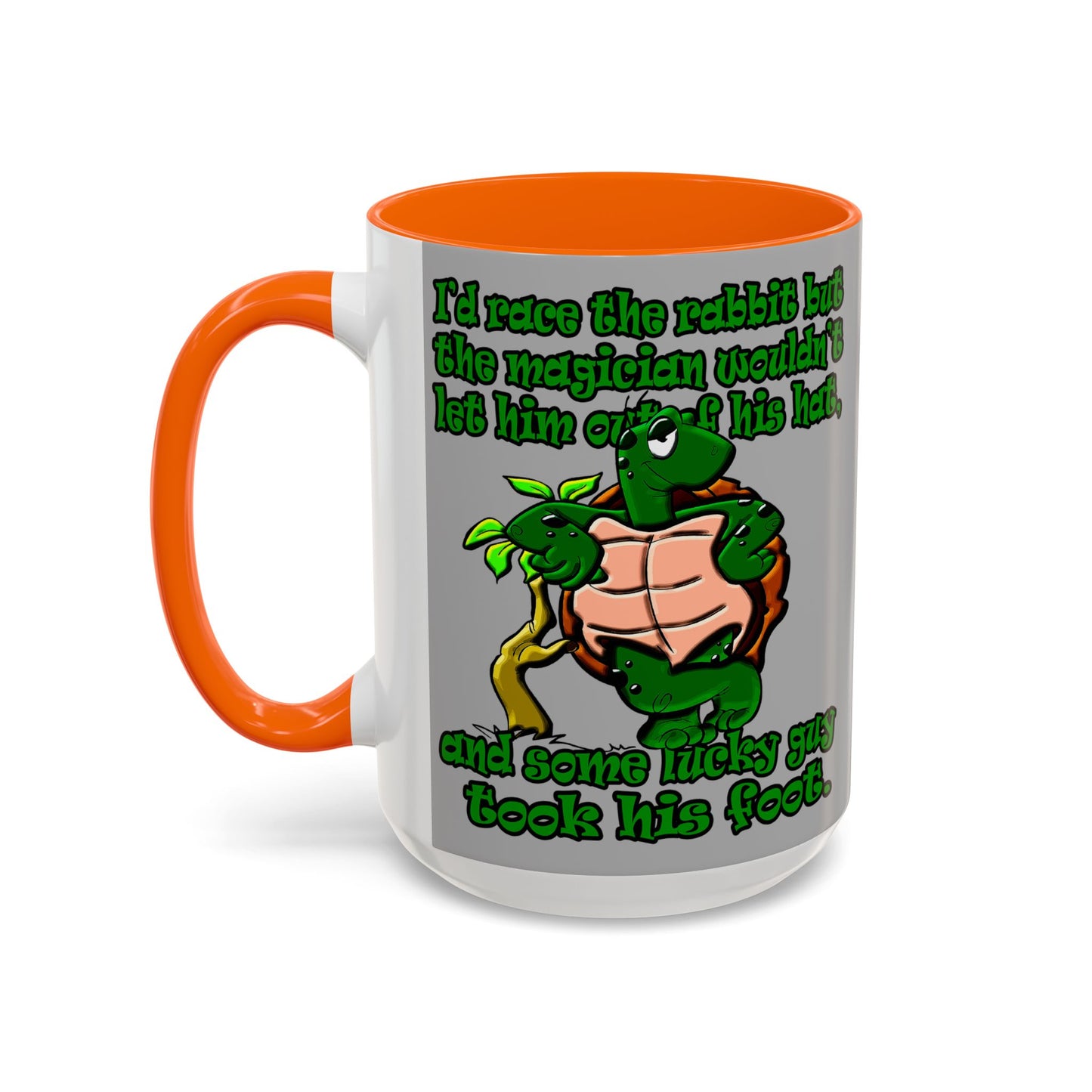 turtle race - Accent Mug (light grey)