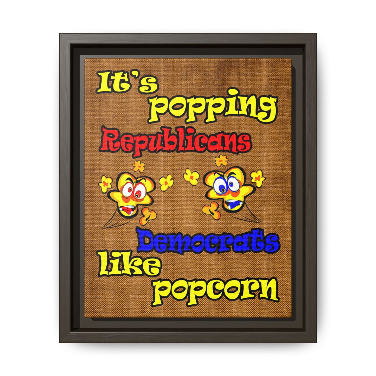 popping like popcorn - framed canvas art (brown papyrus)