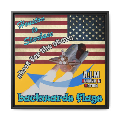shoot for the stars - framed canvas art (yellow)
