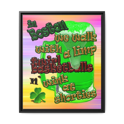 celtics logo - framed canvas art (color blur)
