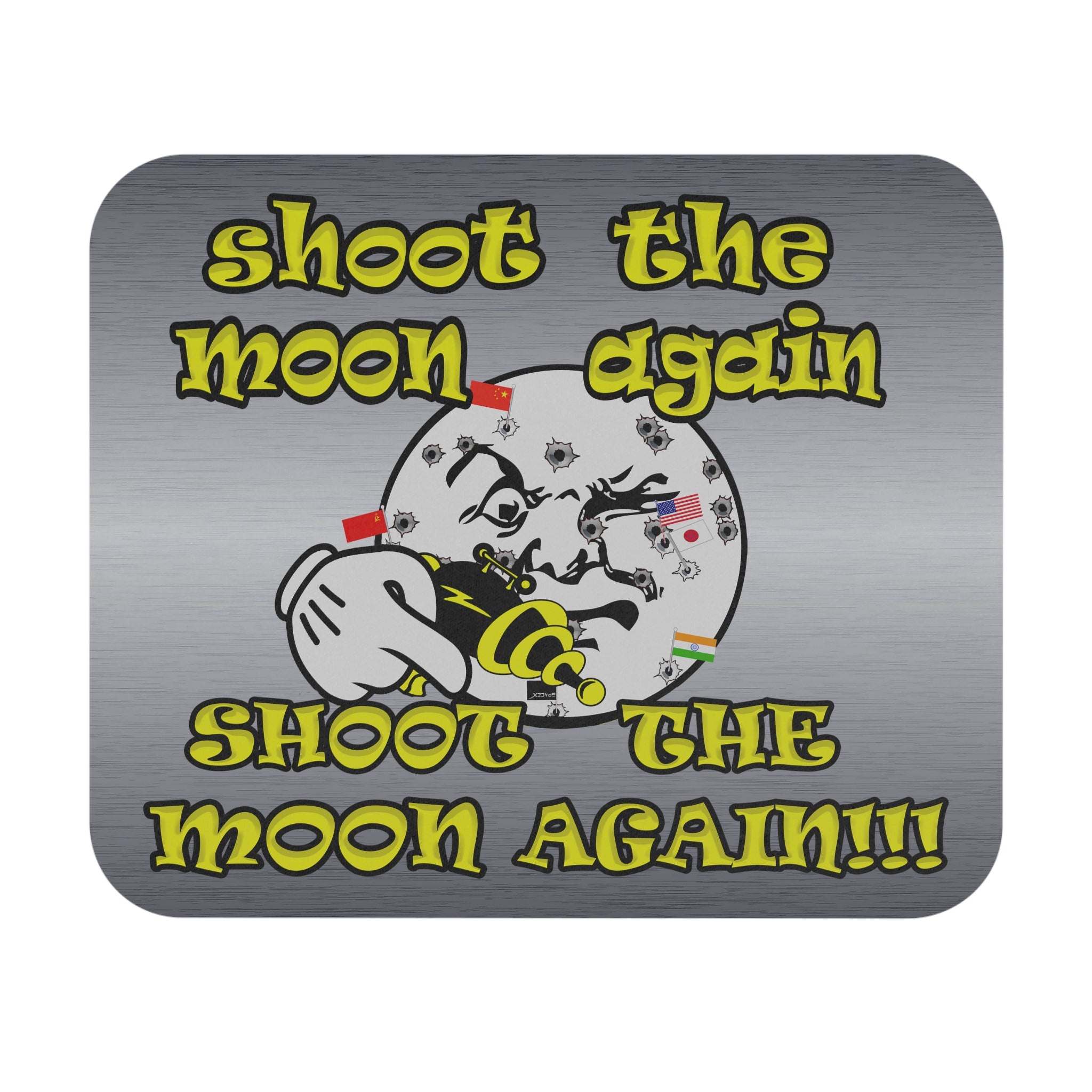 shoot the moon again - Mouse Pad (Rectangle) (brushed nickel)