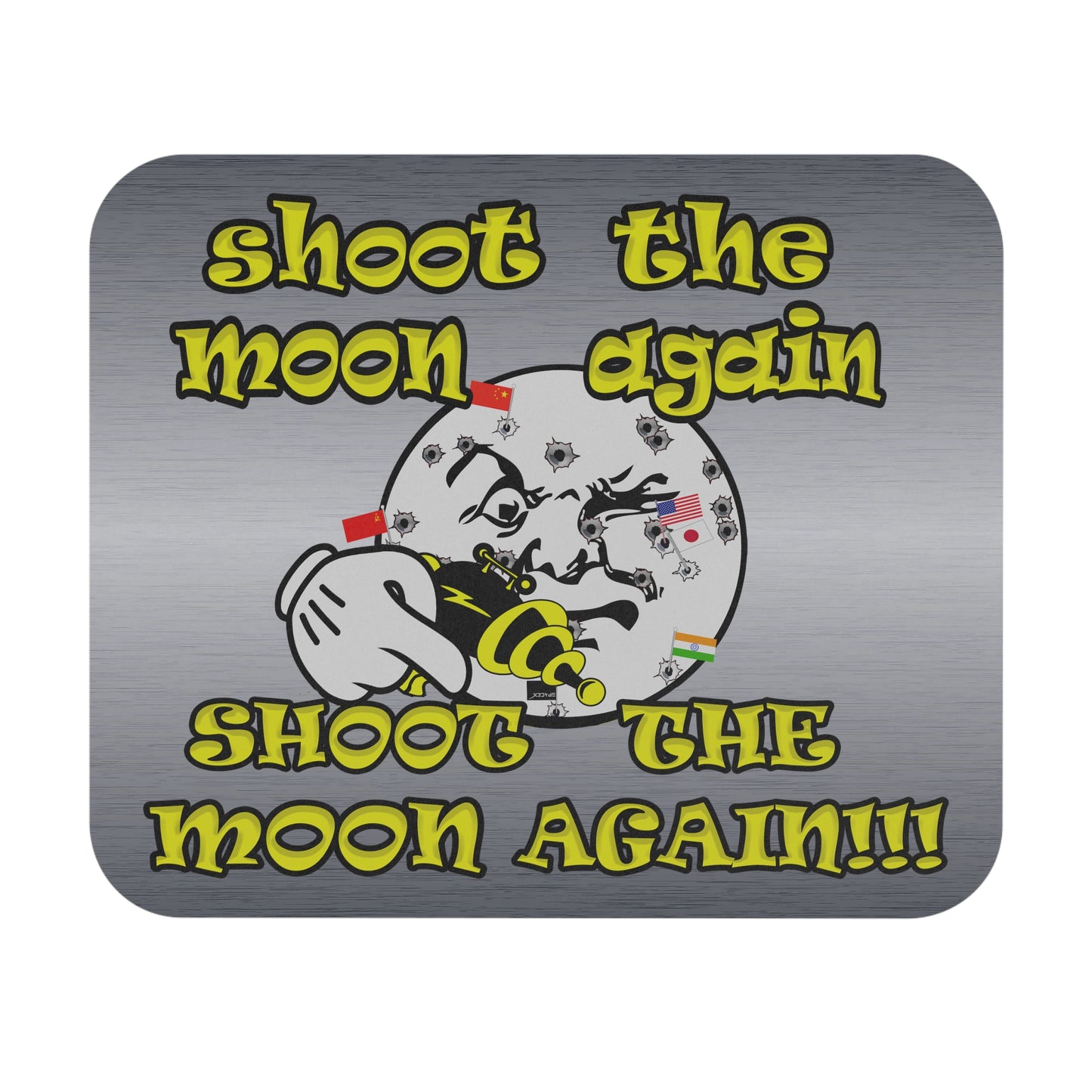 shoot the moon again - Mouse Pad (Rectangle) (brushed nickel)