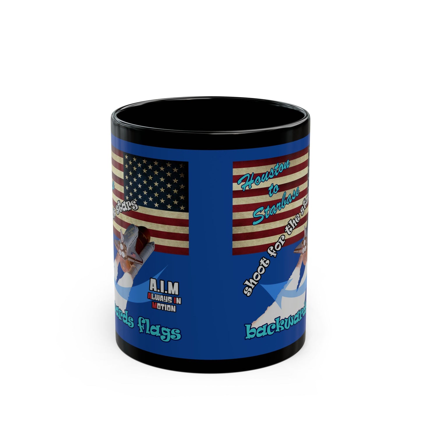 shoot for the stars - Black Mug (dark blue)