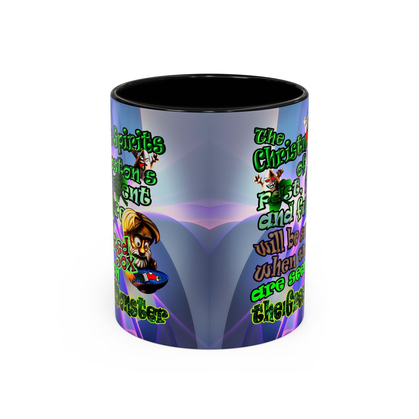 christmas spirits of boston - Accent Mug (grey-pink wave)