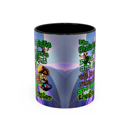 christmas spirits of boston - Accent Mug (grey-pink wave)