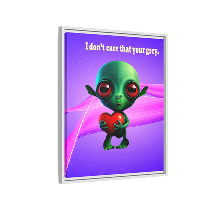 I don't care that your grey - framed canvas art (purple-pink wave)