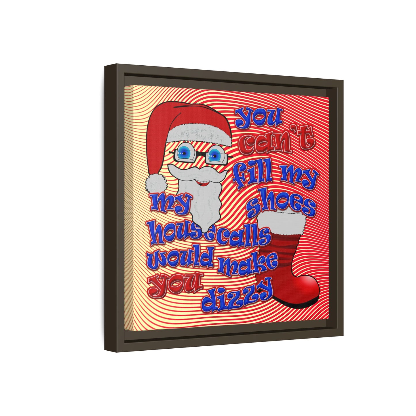 santa's shoes - framed canvas art (yellow-orange wave)