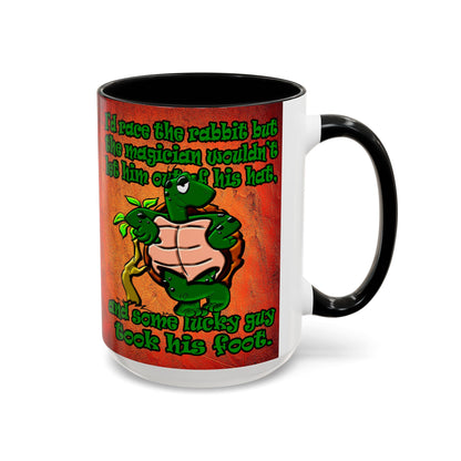 turtle race - Accent Mug (burnt orange)