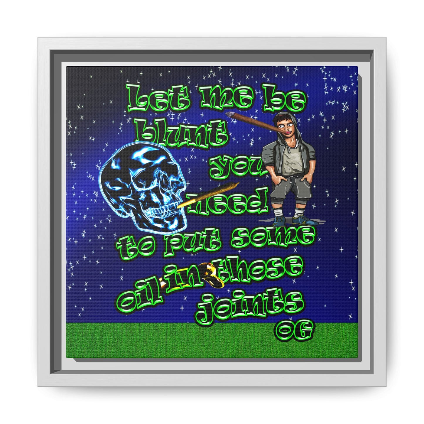 og - framed canvas art ('snoops' background)