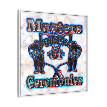 em cee squared - framed canvas art (white marble)