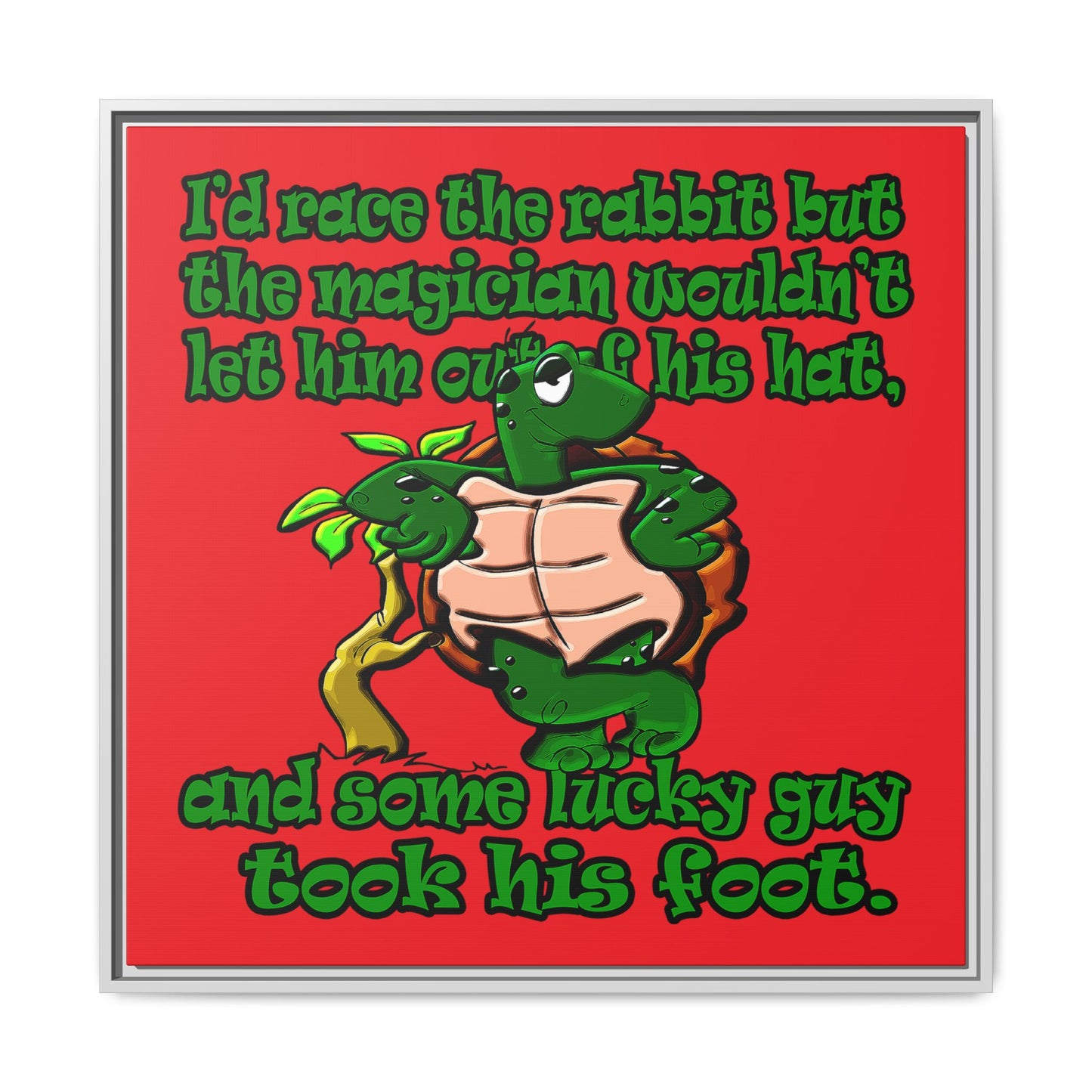 turtle race - framed canvas art (red)