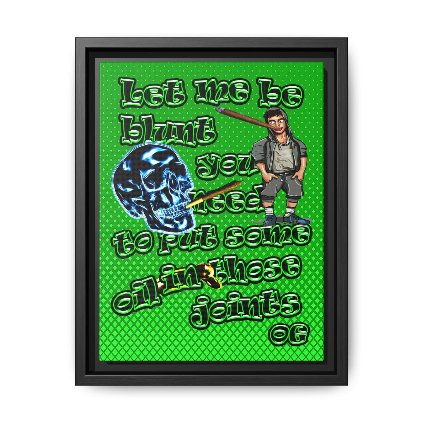 og - framed canvas art (logo green)