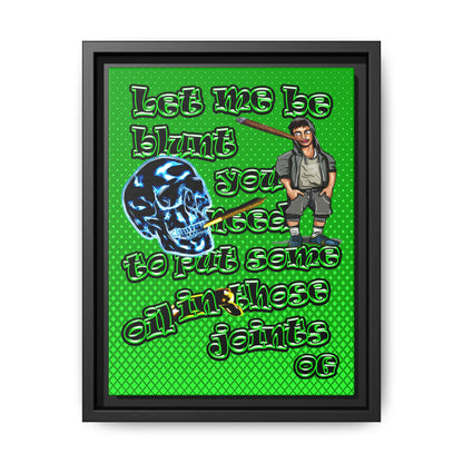og - framed canvas art (logo green)