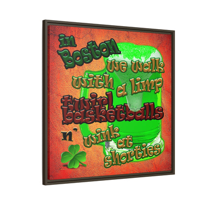 celtics logo - framed canvas art (burnt orange)