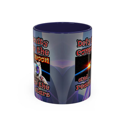 defy conquer reach - Accent Mug (grey-pink wave)