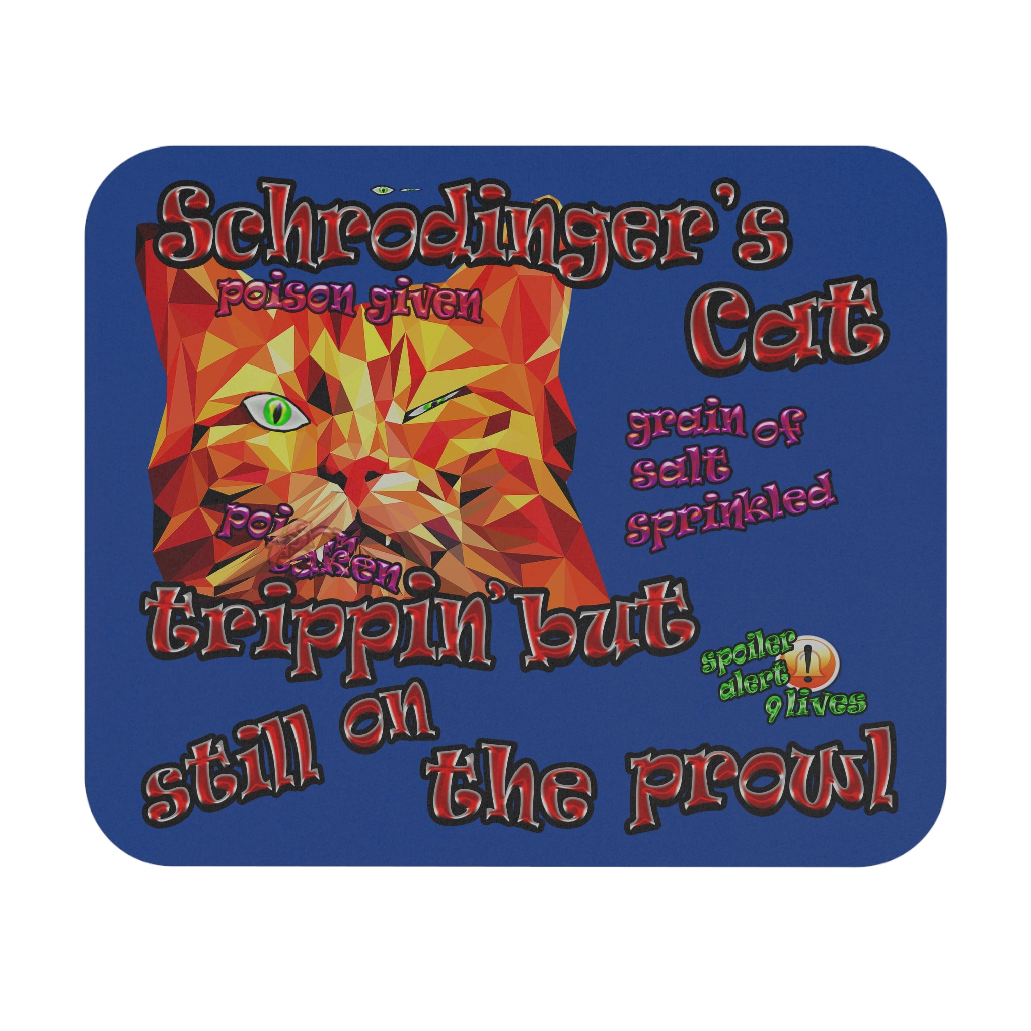 schrodinger's cat - Mouse Pad (Rectangle) (dark blue)