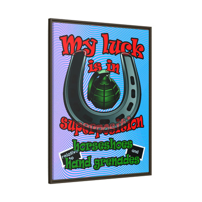 my luck - framed canvas art (light blue-purple wave)