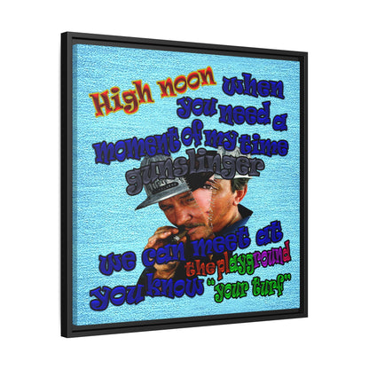 high noon - framed canvas art (faded blue)