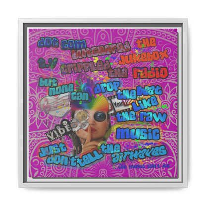 drop the beat - framed canvas art (pink swirl)