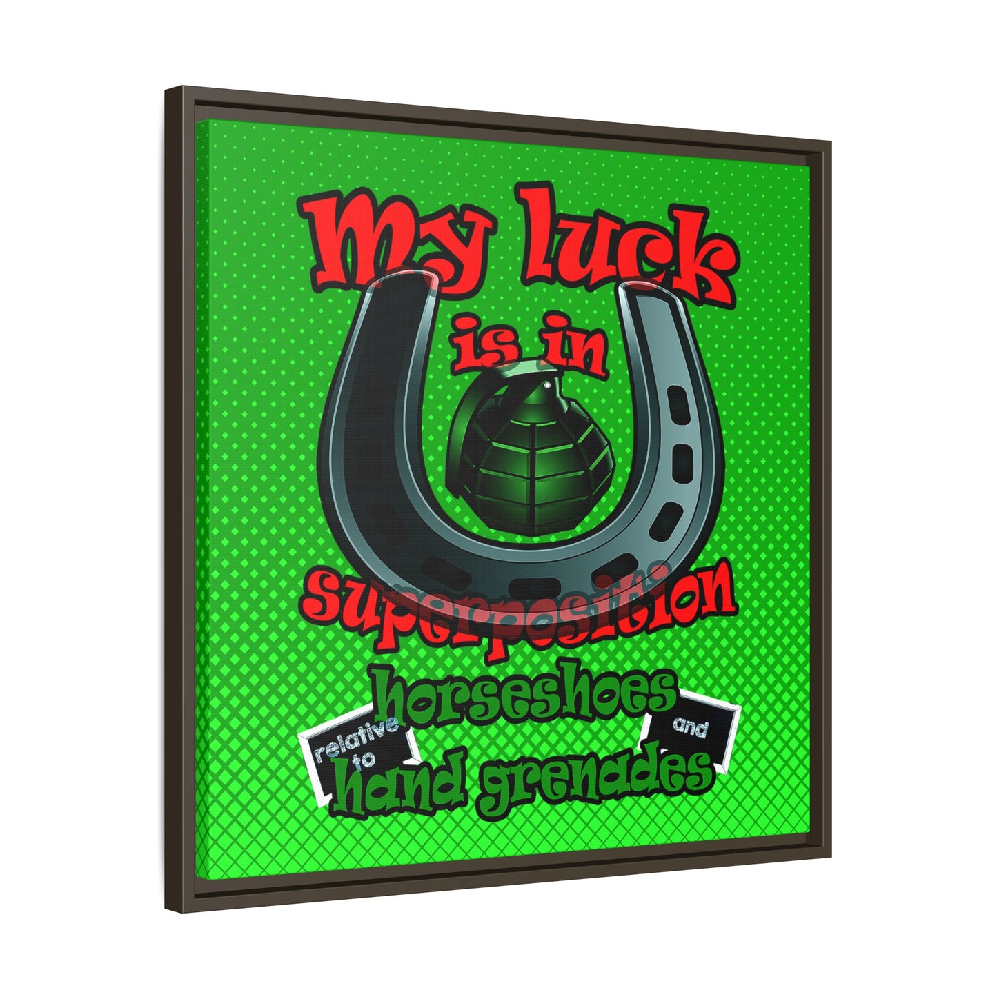 my luck - framed canvas art (logo green)