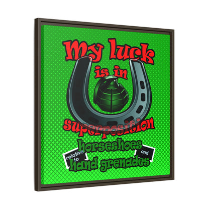 my luck - framed canvas art (logo green)