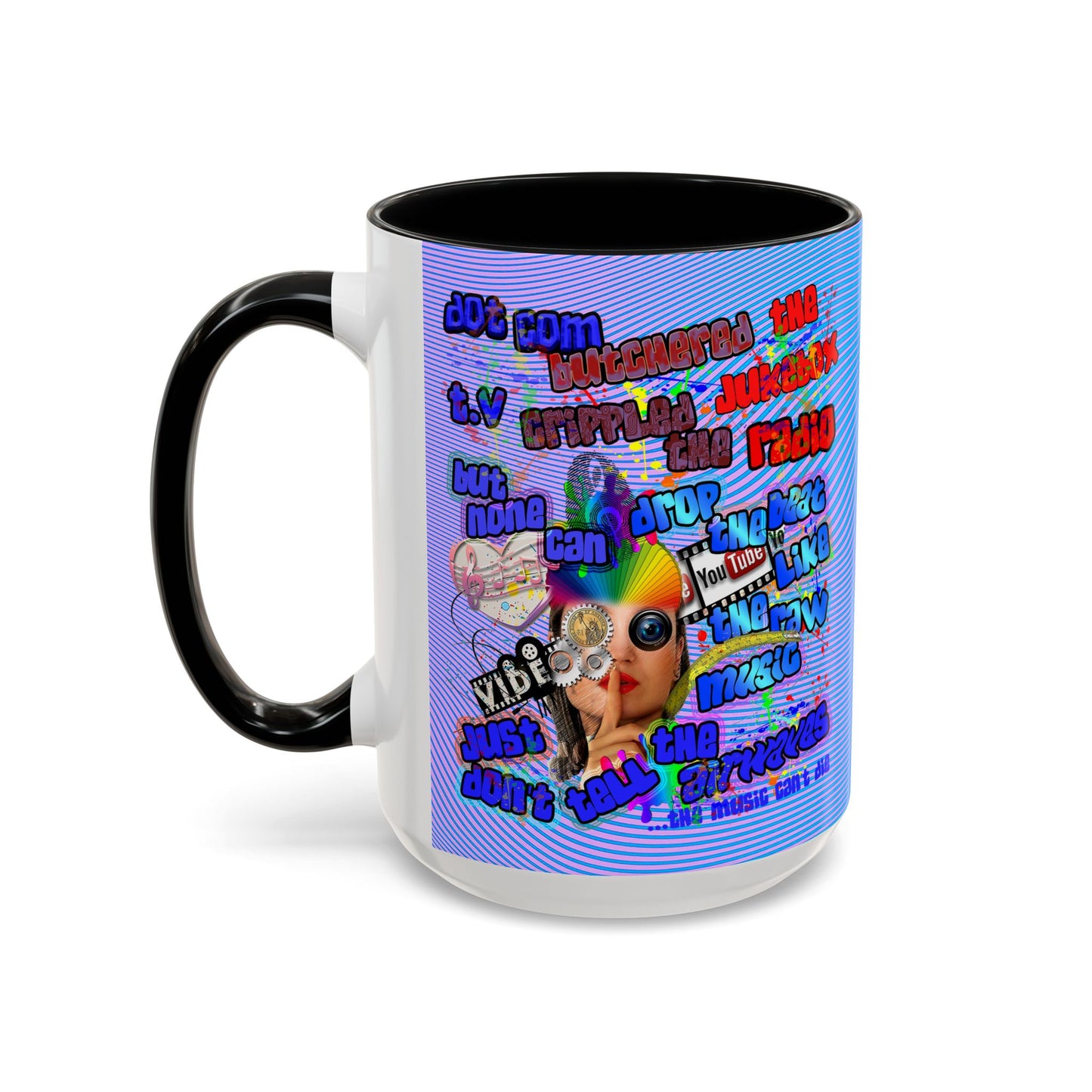 drop the beat - Accent Mug (light blue-purple wave)