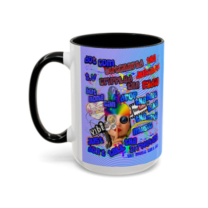 drop the beat - Accent Mug (light blue-purple wave)