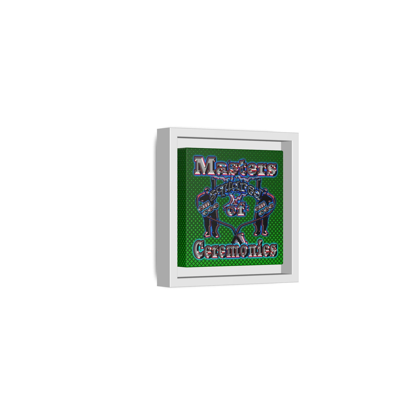 em cee squared - framed canvas art (logo green)