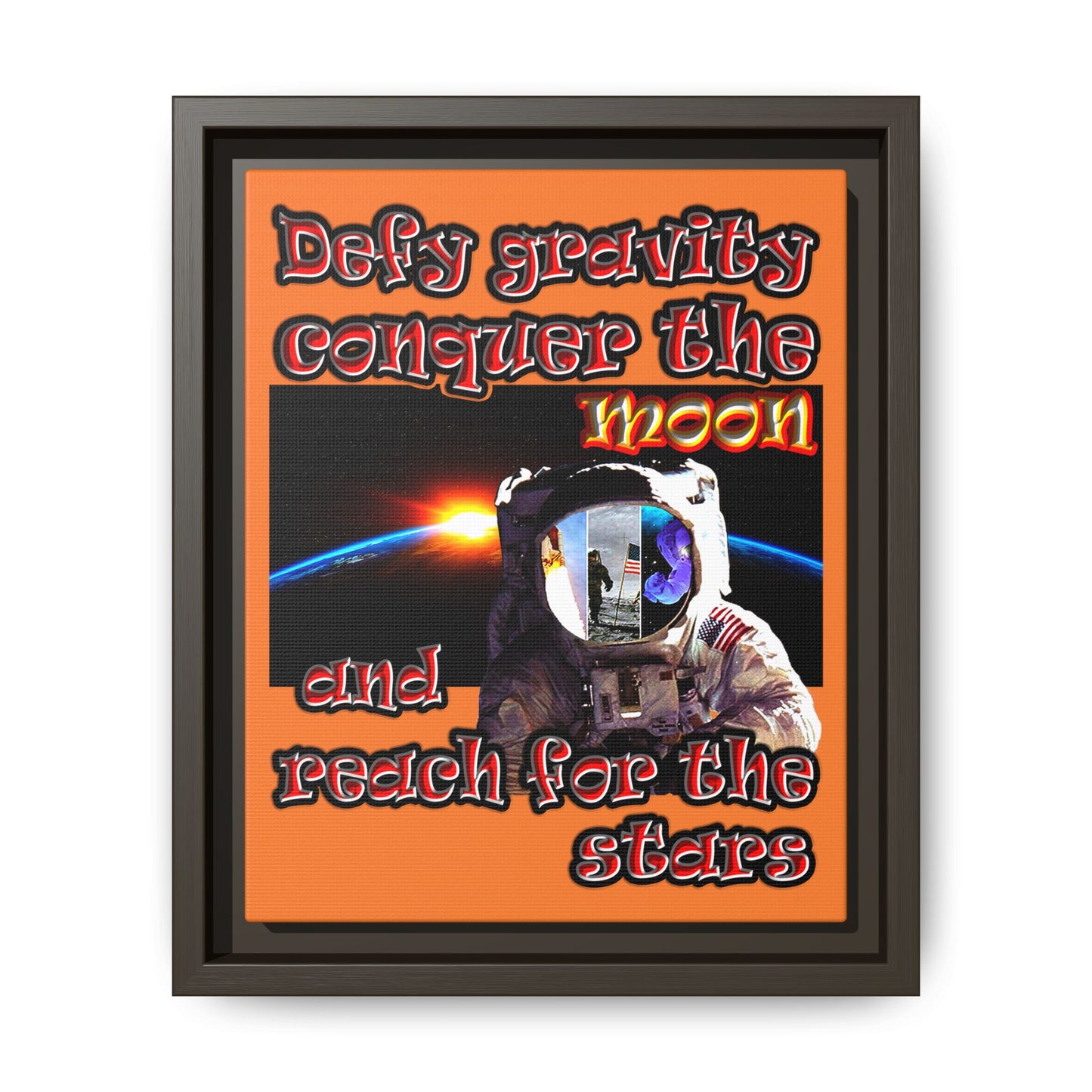 defy conquer reach - framed canvas art (crusta)