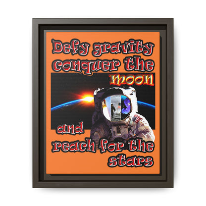 defy conquer reach - framed canvas art (crusta)