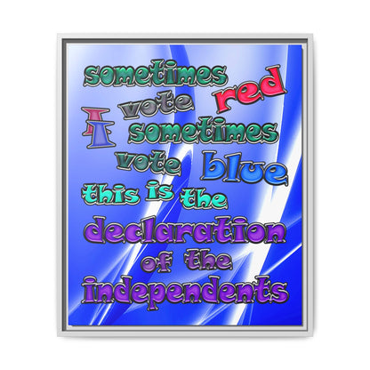 declaration of the independents - framed canvas art (blue-white wave)