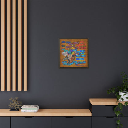 drop the beat - framed canvas art (brown papyrus)