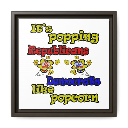 popping like popcorn - framed canvas art (white)