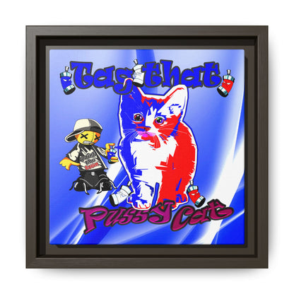 tag that - framed canvas art (blue-white wave)