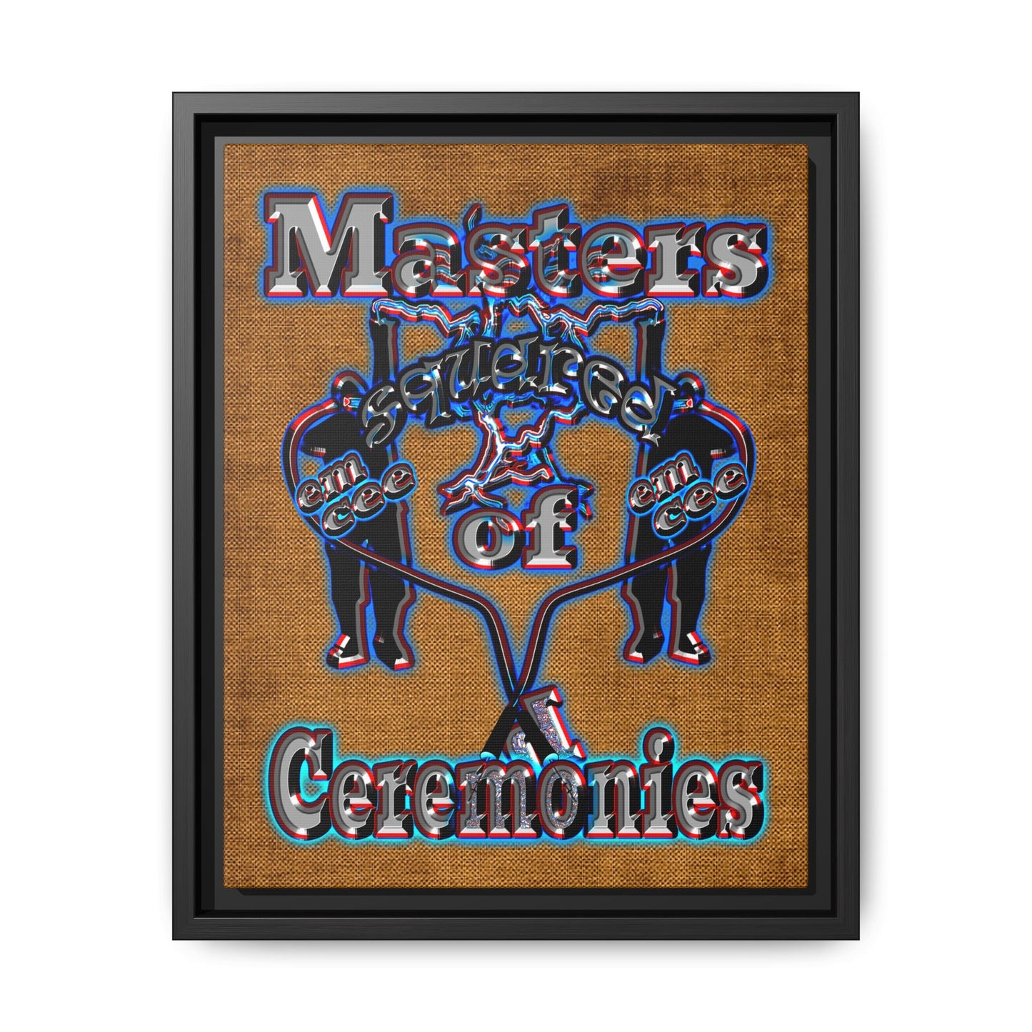 em cee squared - framed canvas art (brown papyrus)
