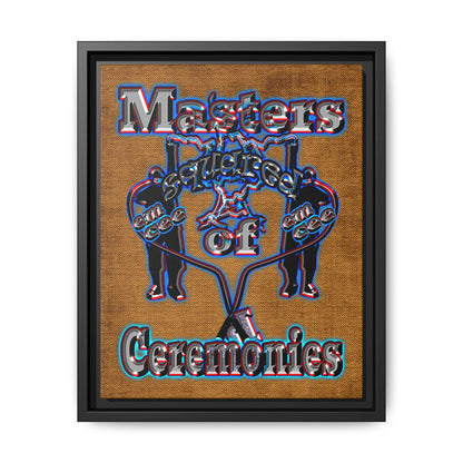 em cee squared - framed canvas art (brown papyrus)