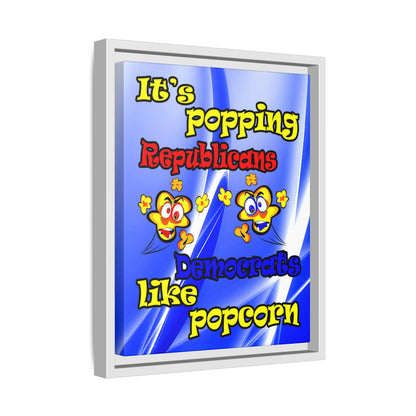popping like popcorn - framed canvas art (blue-white wave)