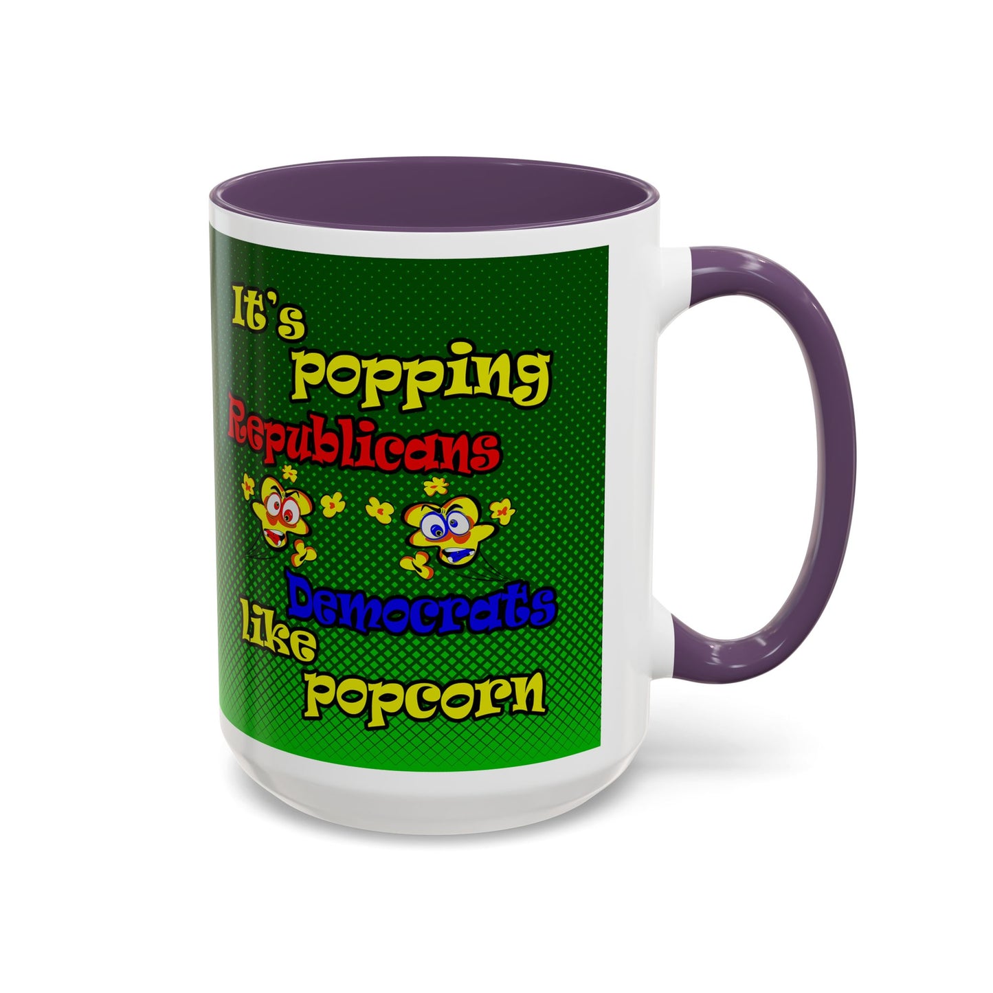 popping like popcorn - Accent Mug (logo green)