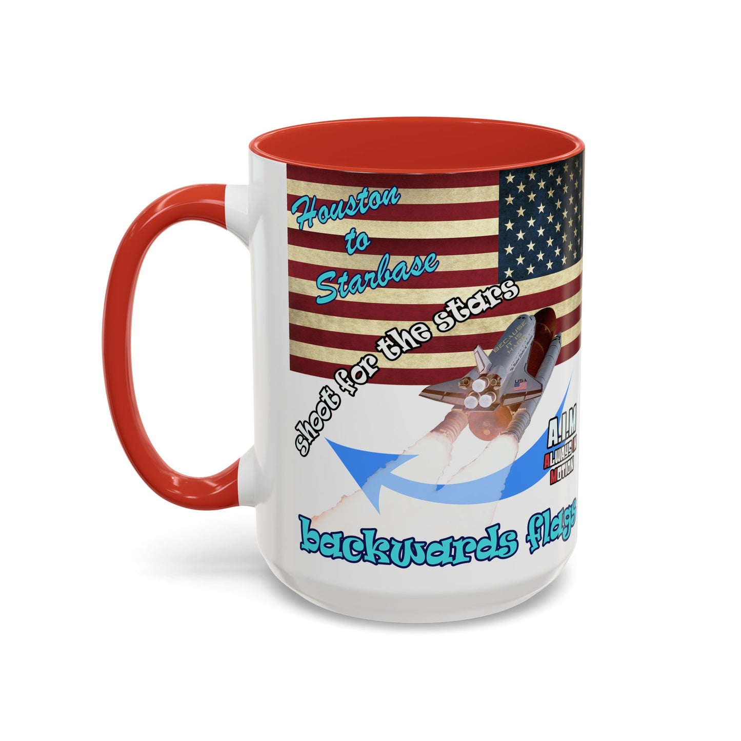 shoot for the stars - Accent Mug (white)