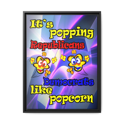 popping like popcorn - framed canvas art (grey-pink wave)