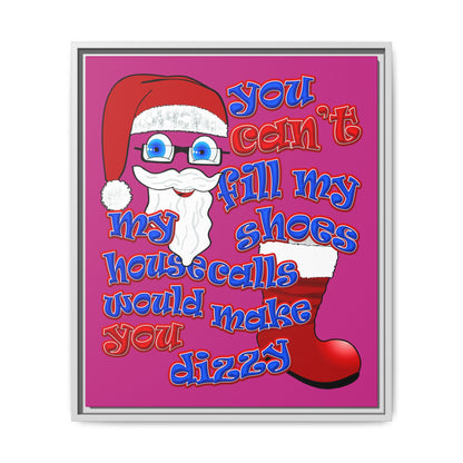 santa's shoes - framed canvas art (pink)
