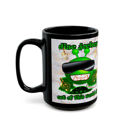 disc jockey - Black Mug (white marble)