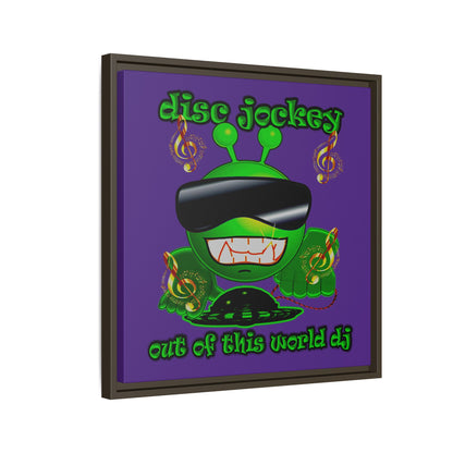 disc jockey - framed canvas art (purple)