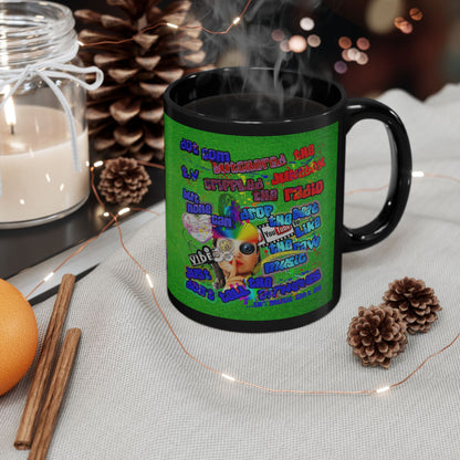 drop the beat - Black Mug (green turf)