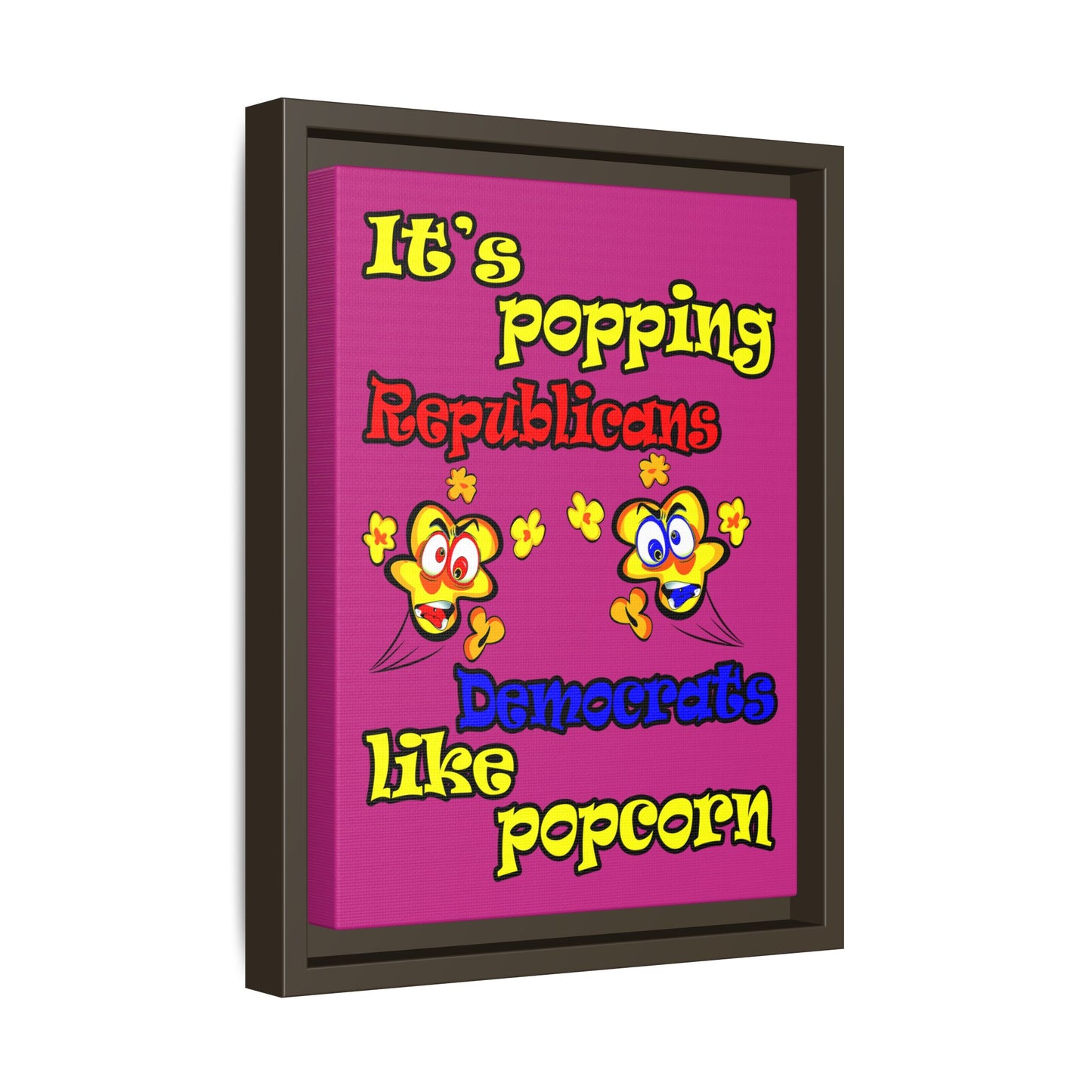 popping like popcorn - framed canvas art (pink)