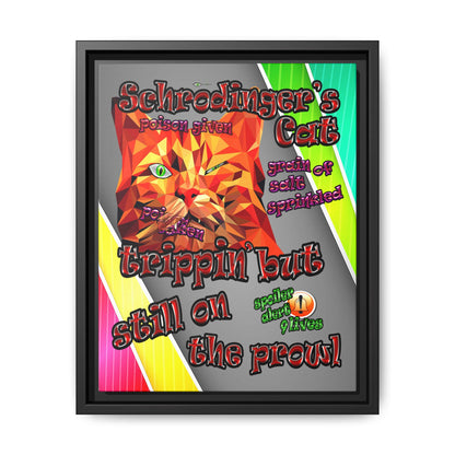 schrodinger's cat - framed canvas art (rainbow split)