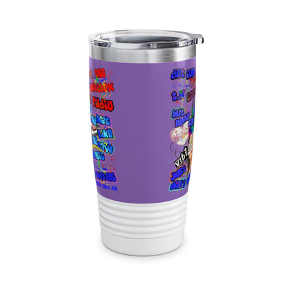 drop the beat - Ringneck Tumbler, 20oz (light purple)